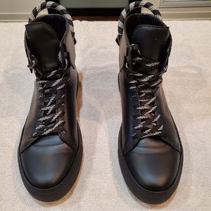 Buscemi men’s black leather high top sneakers